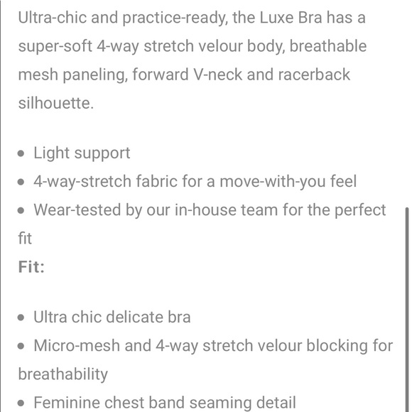 new Alo Yoga Lux Velour velvet mesh bra, S - Picture 5 of 6